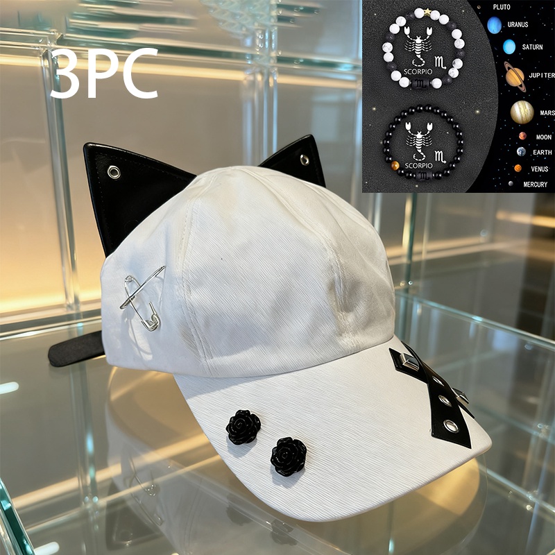 Y2K American Retro Cat Ears Flat Brim