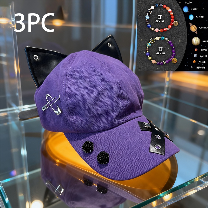 Y2K American Retro Cat Ears Flat Brim