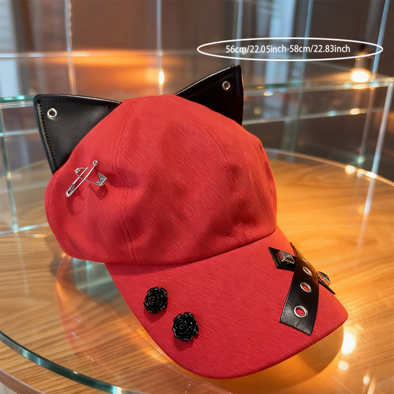 Y2K American Retro Cat Ears Flat Brim