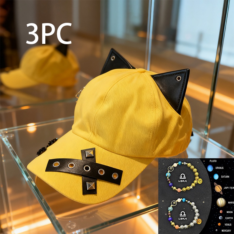 Y2K American Retro Cat Ears Flat Brim