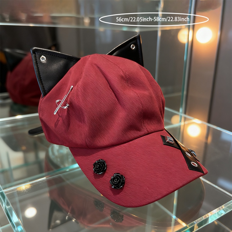 Y2K American Retro Cat Ears Flat Brim