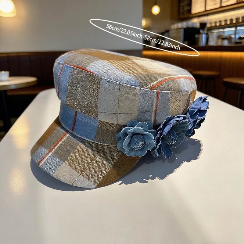 Elegant Checkered Lady's Hat