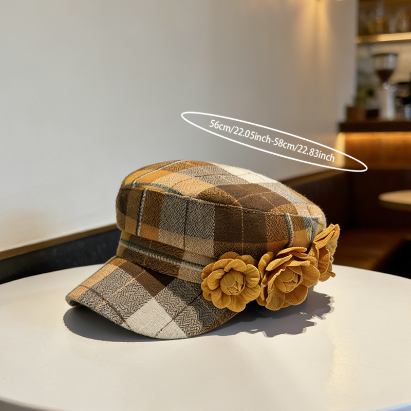 Elegant Checkered Lady's Hat