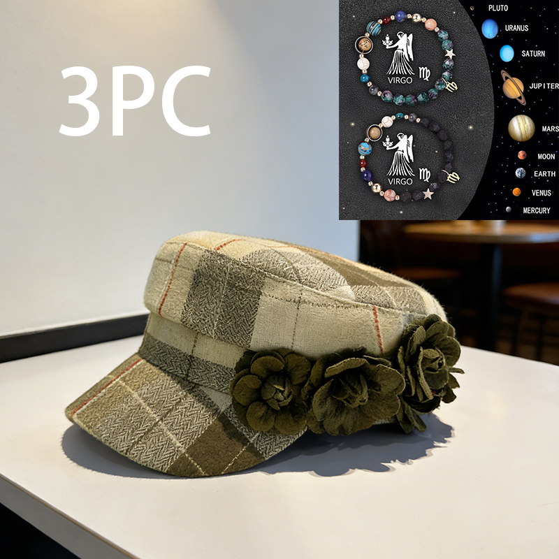 Elegant Checkered Lady's Hat