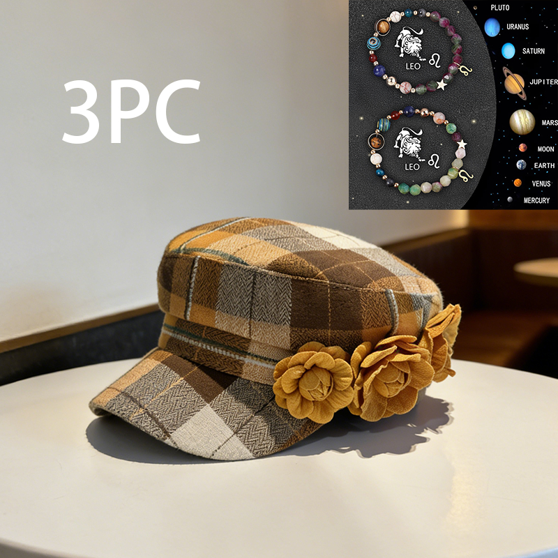 Elegant Checkered Lady's Hat