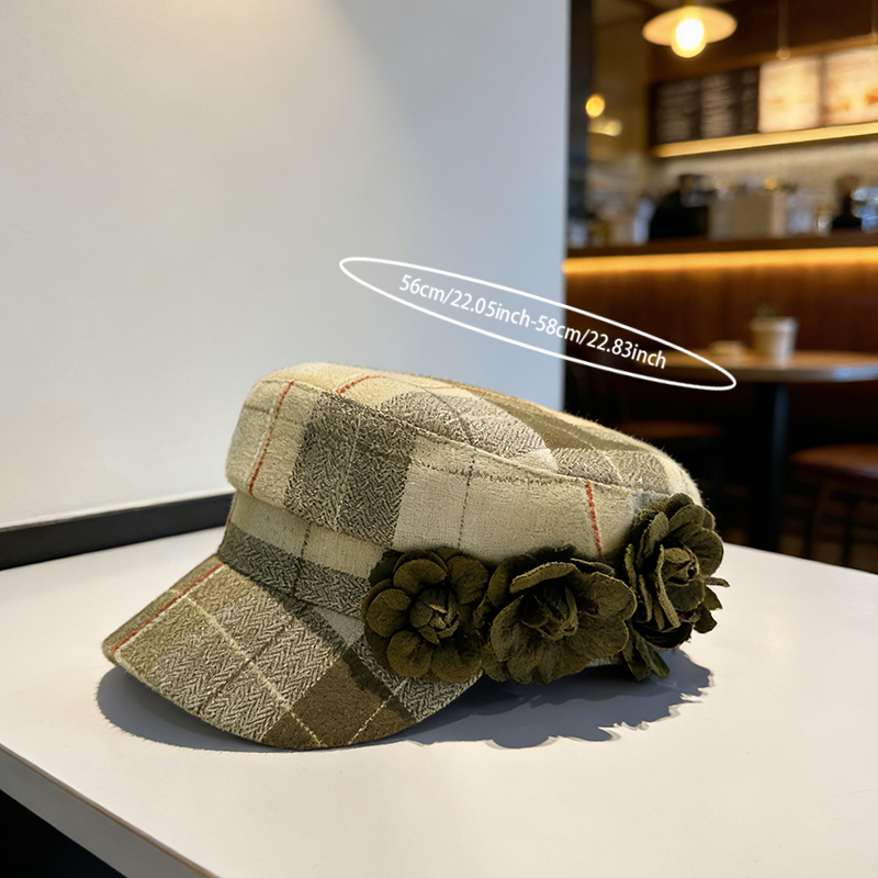 Elegant Checkered Lady's Hat