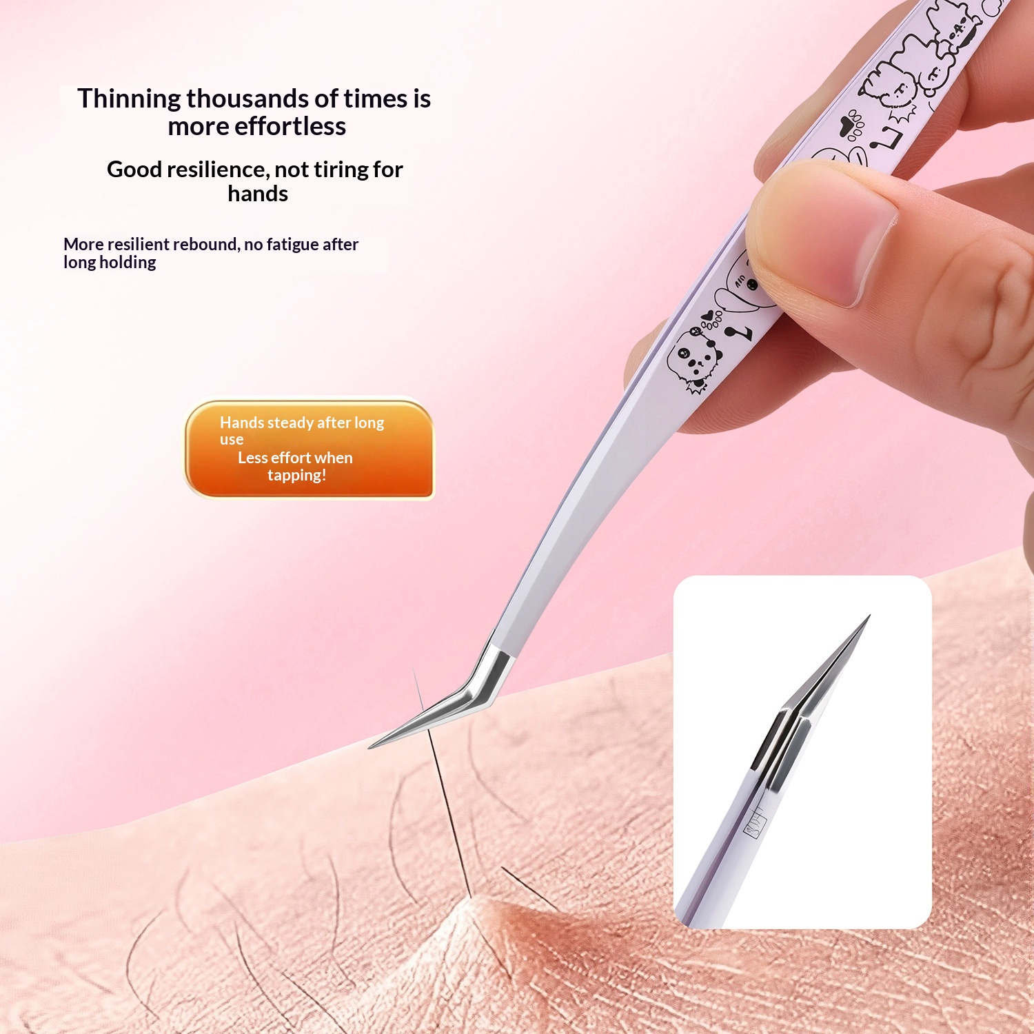 Scenic Sticker Curved Tweezers False Eyelashes