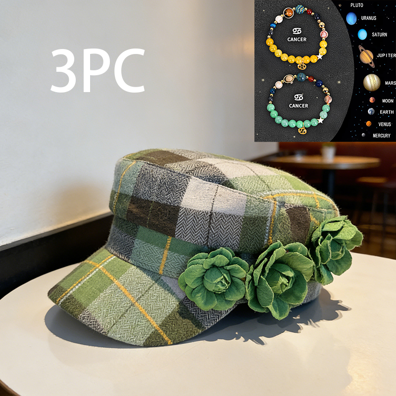 Elegant Checkered Lady's Hat