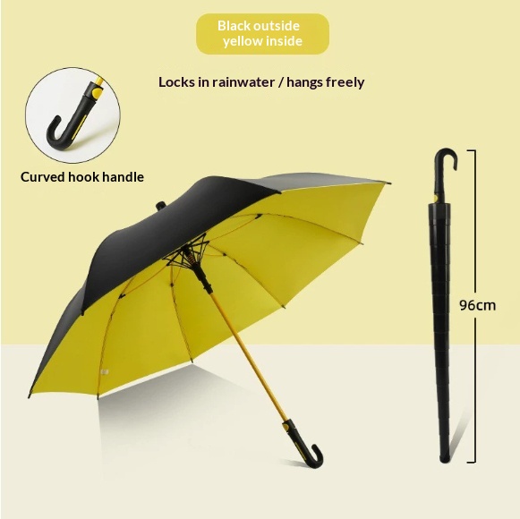 Non-wet Car Straight-rod Wind-resistant Black Tape Long-handle Advertising Umbrella 7