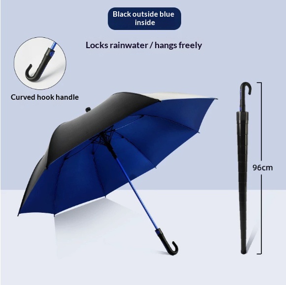 Non-wet Car Straight-rod Wind-resistant Black Tape Long-handle Advertising Umbrella 5