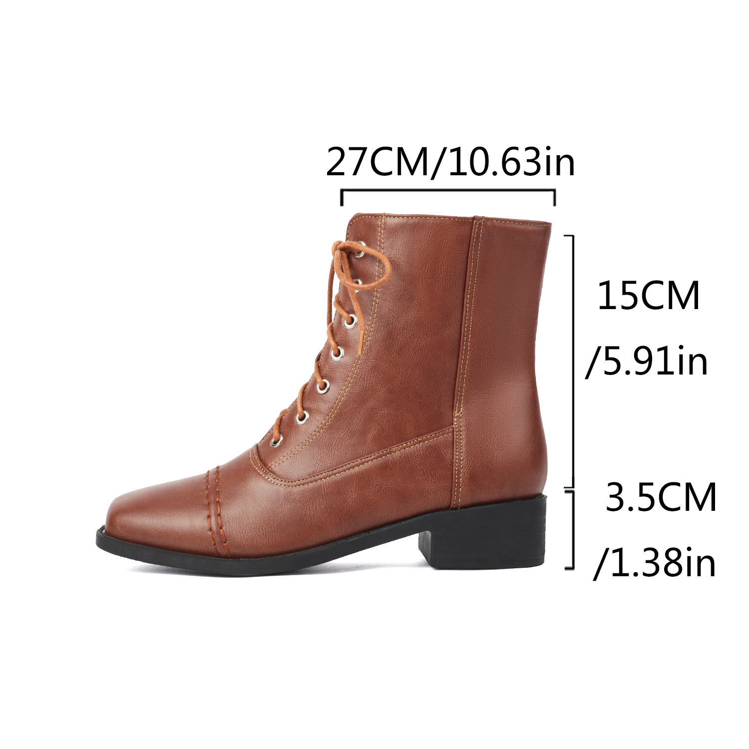 Women’s Lace-Up Square Toe Motorcycle Boots – Comfortable Outdoor Riding Boots