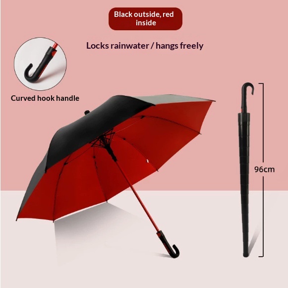 Non-wet Car Straight-rod Wind-resistant Black Tape Long-handle Advertising Umbrella 9