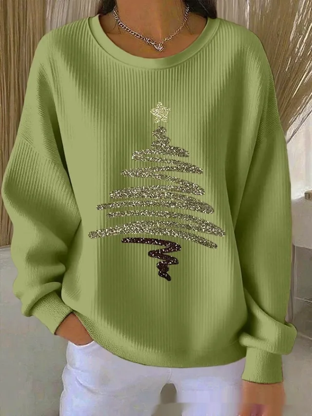 3D Digital Print Womens Crew Neck Loose Retro Jacquard Pullover Sweater Jlnwy12Cuzhg25 L - Shop at LoveMi