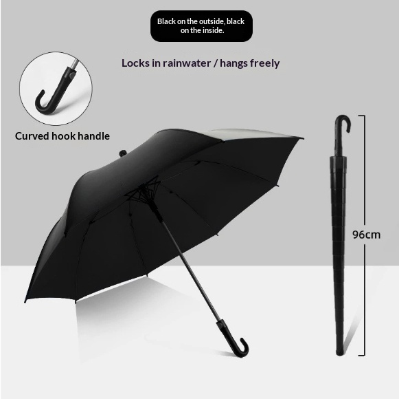 Non-wet Car Straight-rod Wind-resistant Black Tape Long-handle Advertising Umbrella 6