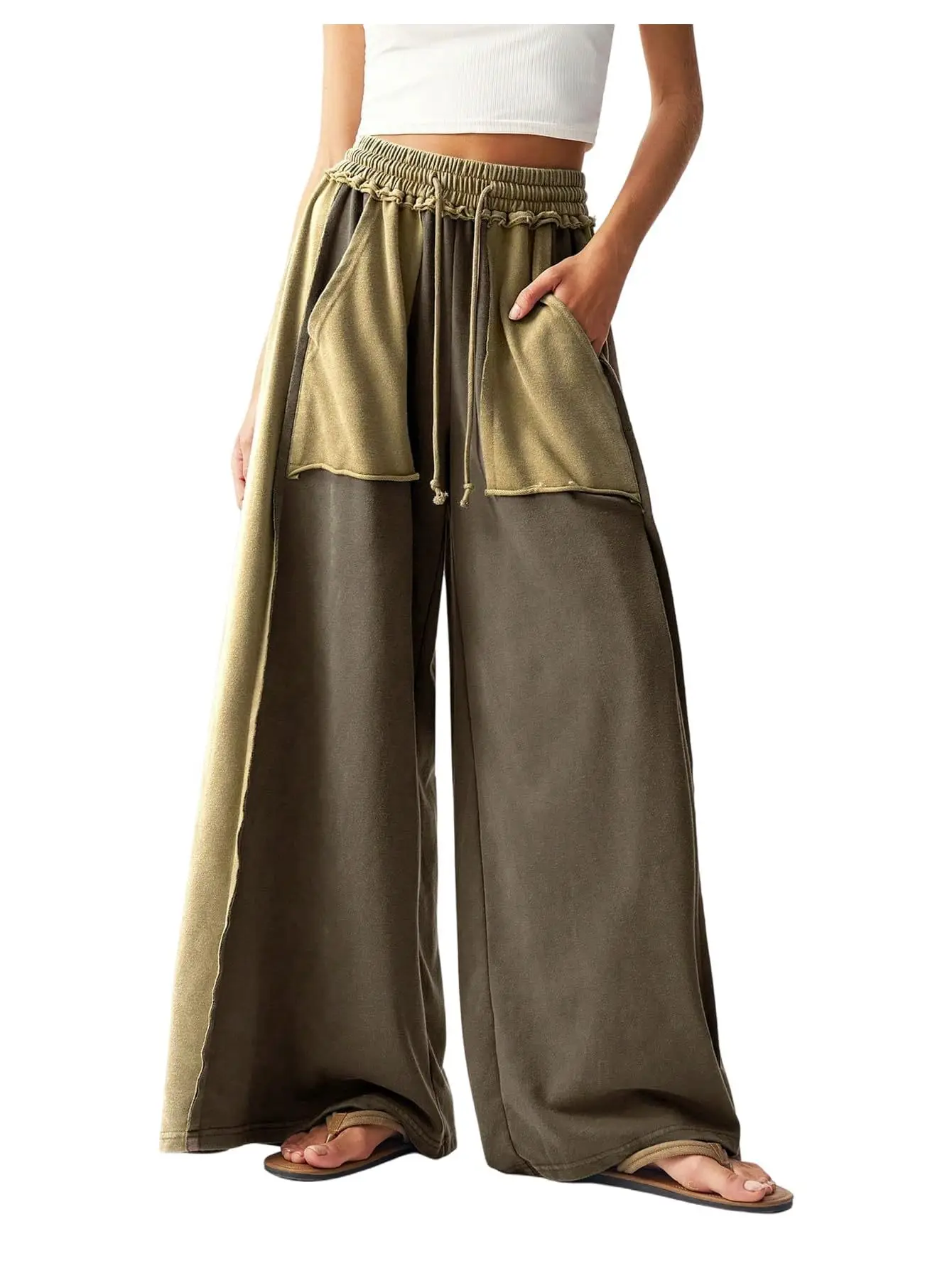 Cotton Casual Loose Japanese Style Retro Minority Splicing Design Casual Pants