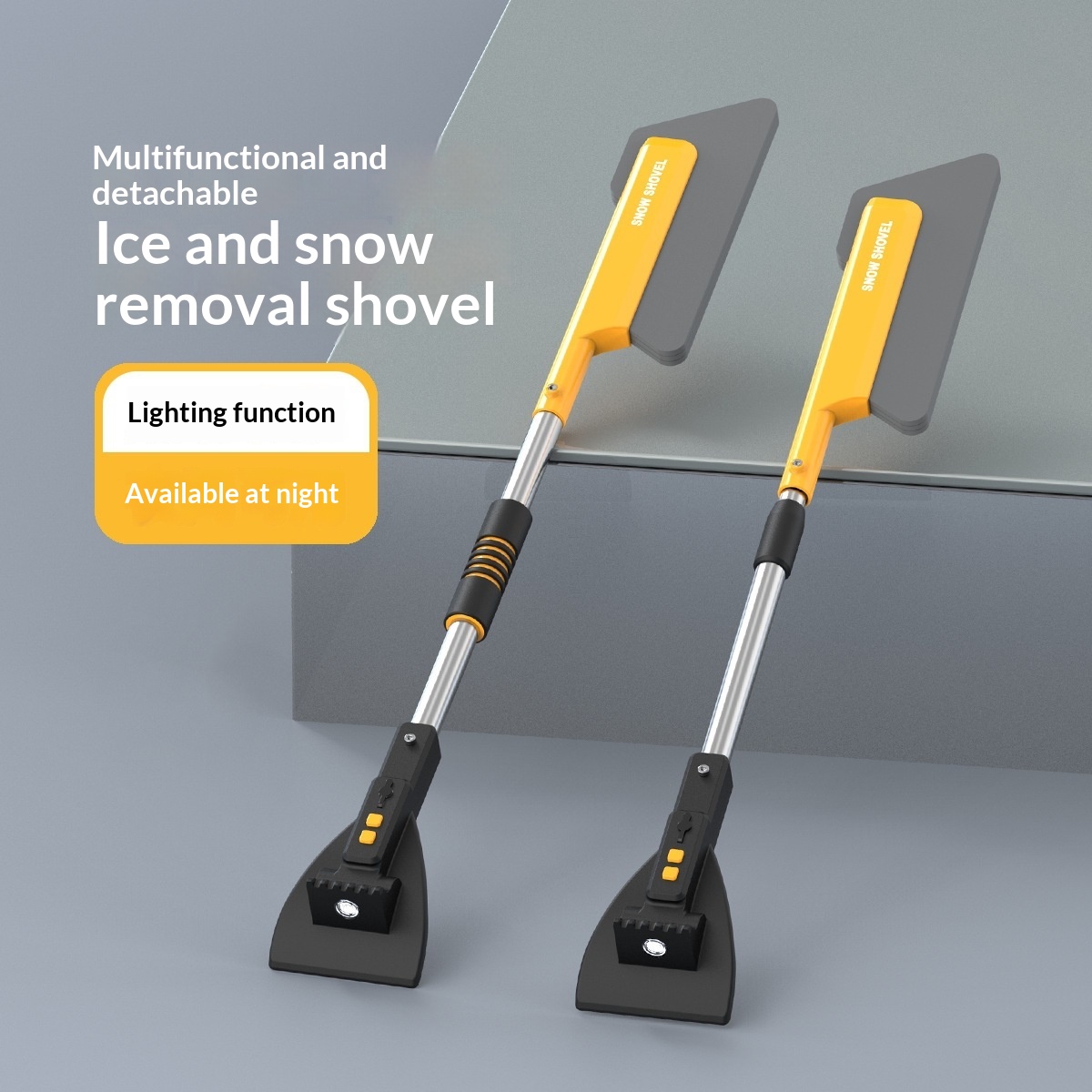 Telescoping Multi-functional Snow Shovel For Defrosting And De-icing Cars