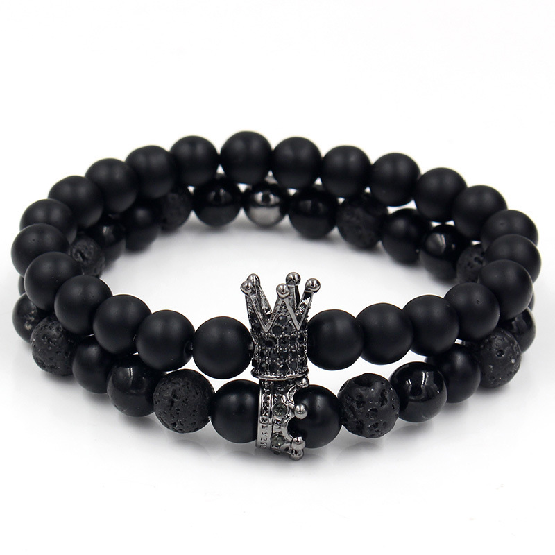 Men's Volcanic Stone Bead Bracelet