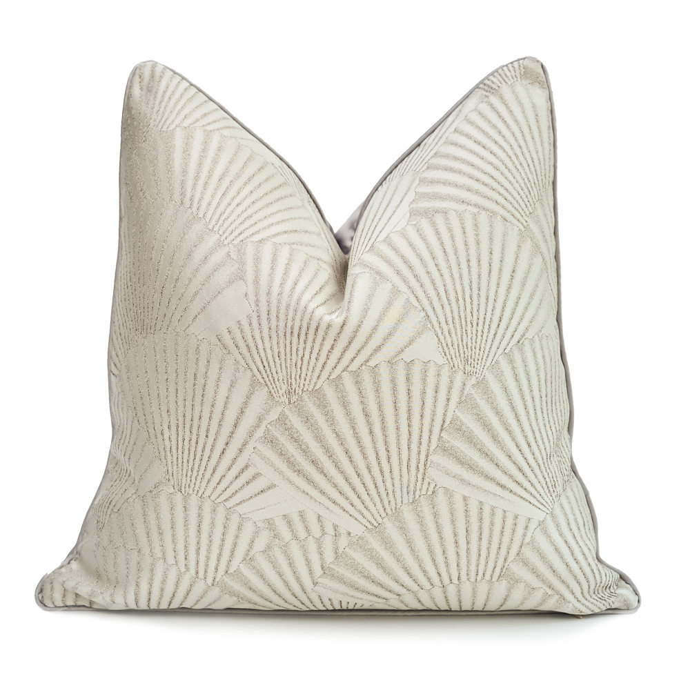 Shell-Pattern Modern Light-Luxury High-Precision Jacquard Soft Decor Pillow Cover 6
