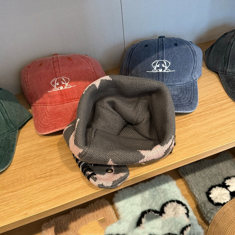 Yabifeng Metal Hoop Star Rabbit Ear Knitted Hat