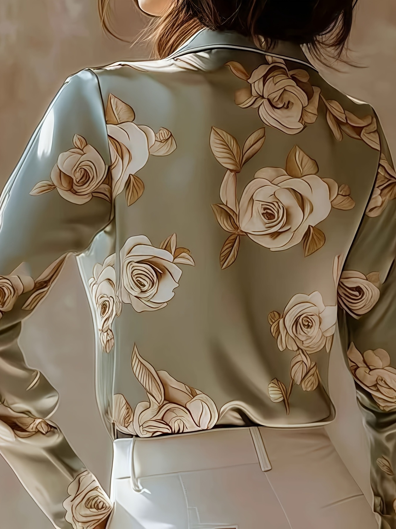 French Floral Print Long-sleeve Shirt - Image 4