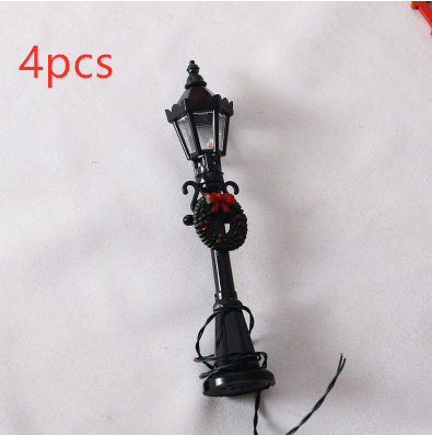Black Streetlamp Standing Lamp Doorway Santa Claus Holiday Scene 7