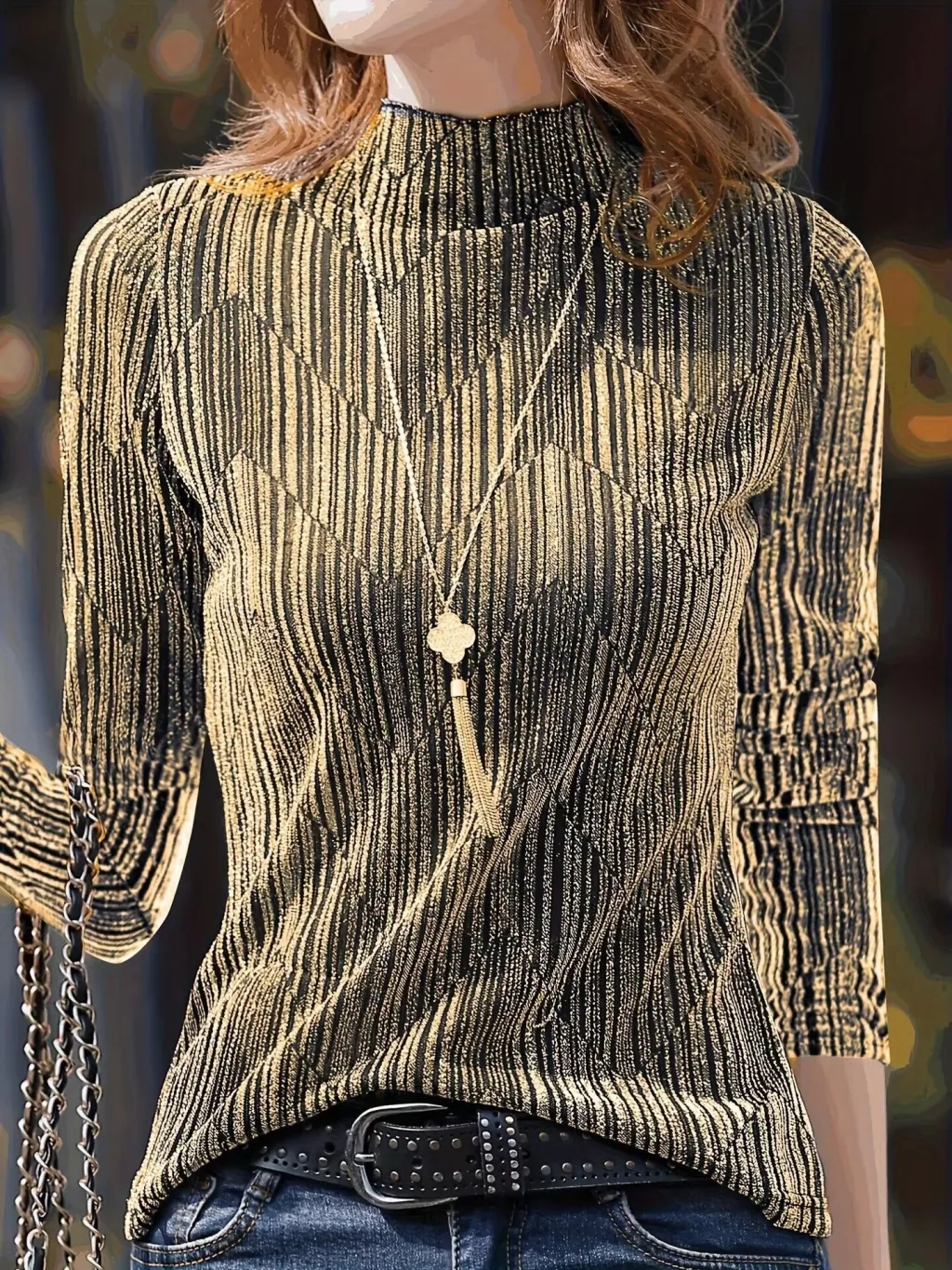 New Stylish Slim-fit Casual Top Featuring A Chic Pleated Design - Khaki