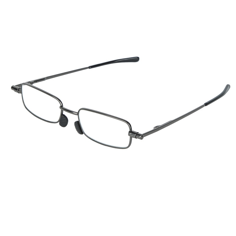 Ultra thin Mens Metal Spring leg Reading Glasses With Rotating Frames Gray - Shop at LoveMi