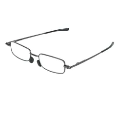 Ultra-thin Mens Metal Spring-leg Reading Glasses With Rotating Frames - Grey - View 1