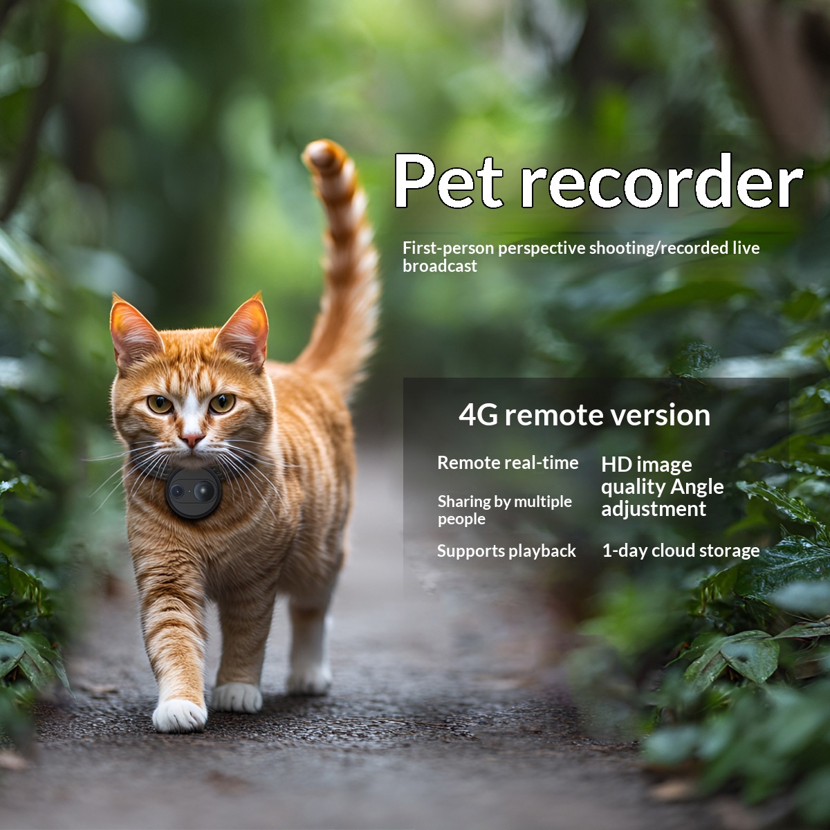 4G Pet-View Camera Recorder Collar Strap