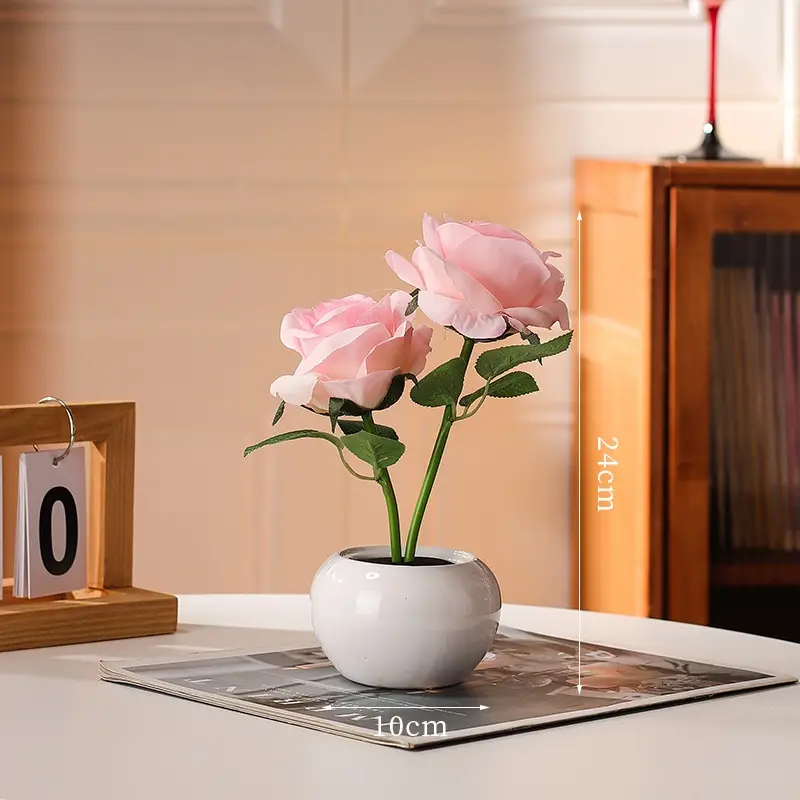 Bedside Atmosphere Lamp With Eternal Rose For A Cozy Sleep Environment