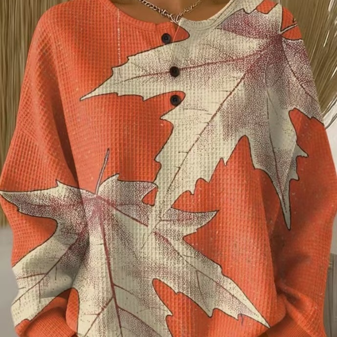 Woolen Button V-Neck Women's Sweater