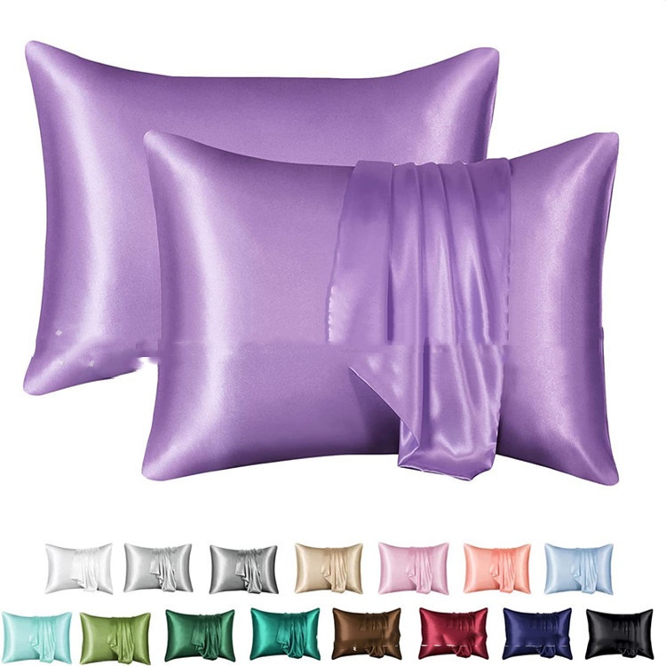 Solid-color Satin Rayon Pillowcase 15