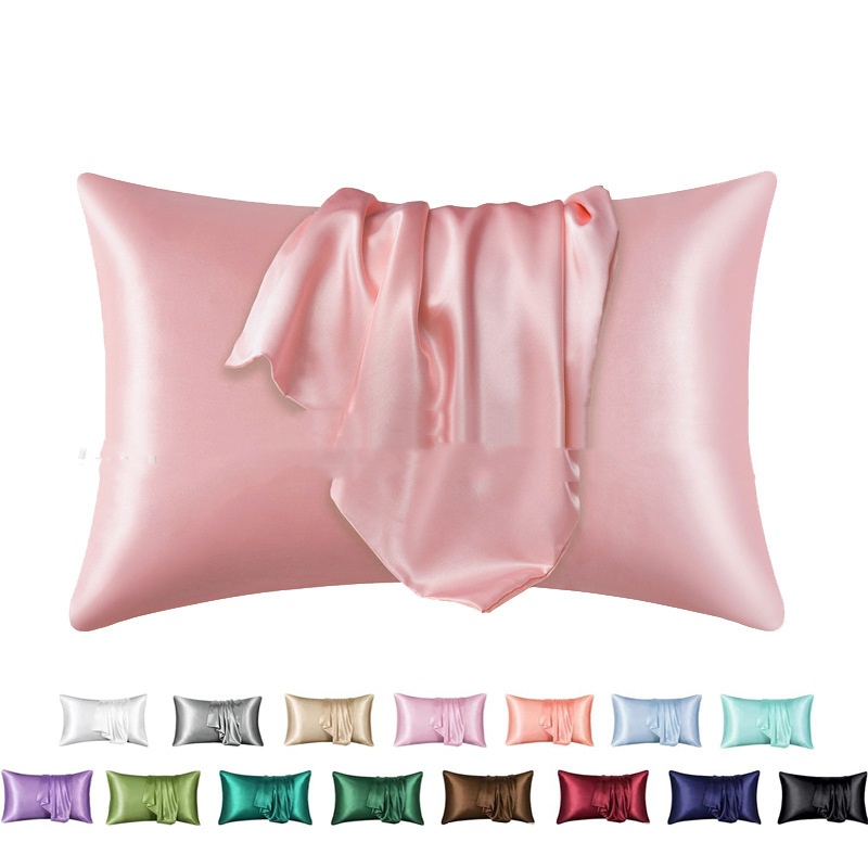 Solid-color Satin Rayon Pillowcase 10