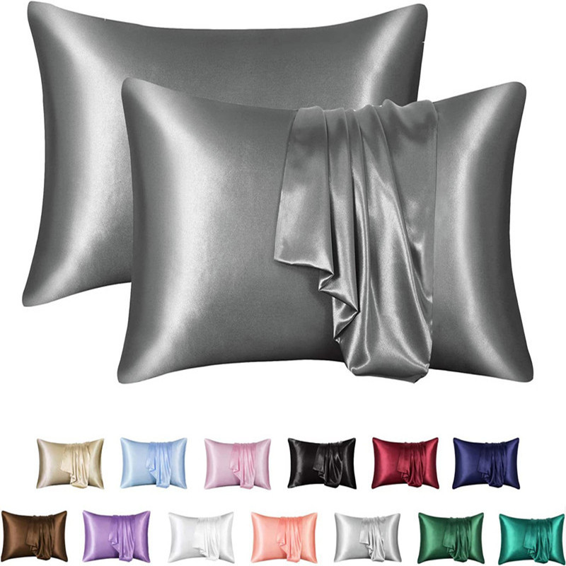Solid-color Satin Rayon Pillowcase 17