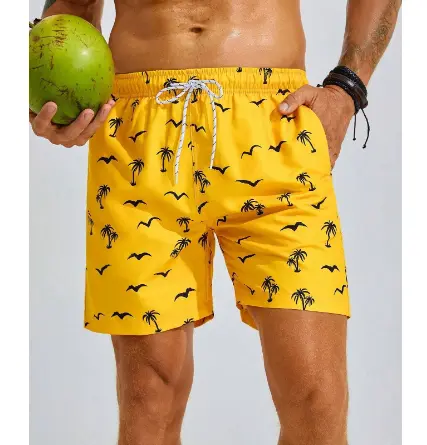 Mens Printed Beach Hawaiian Casual Shorts