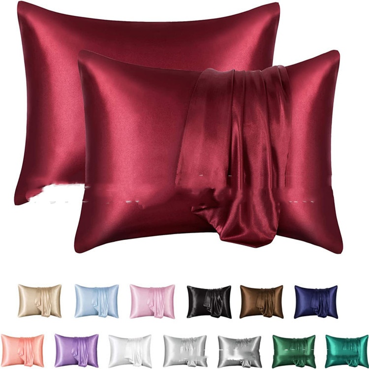 Solid-color Satin Rayon Pillowcase 11