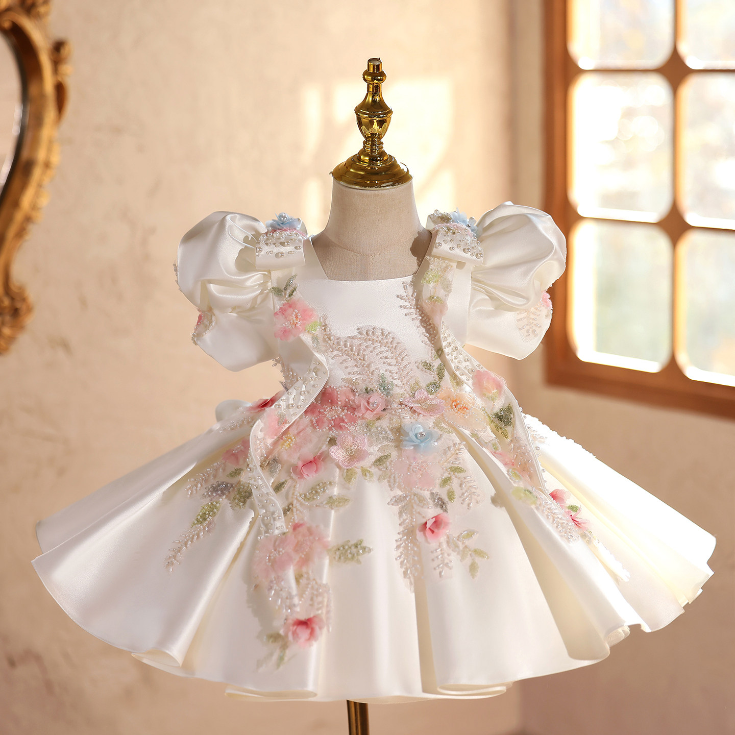 High-end Flower Girl Wedding Puffy Dresssweet And Adorable For Little