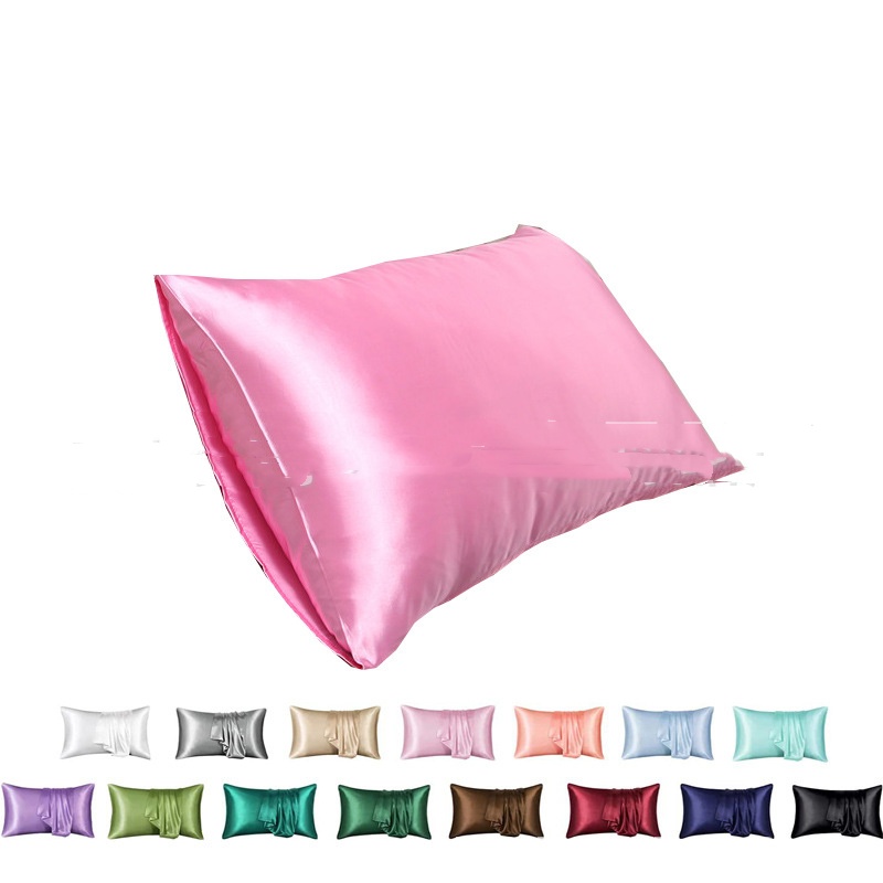 Solid-color Satin Rayon Pillowcase 9