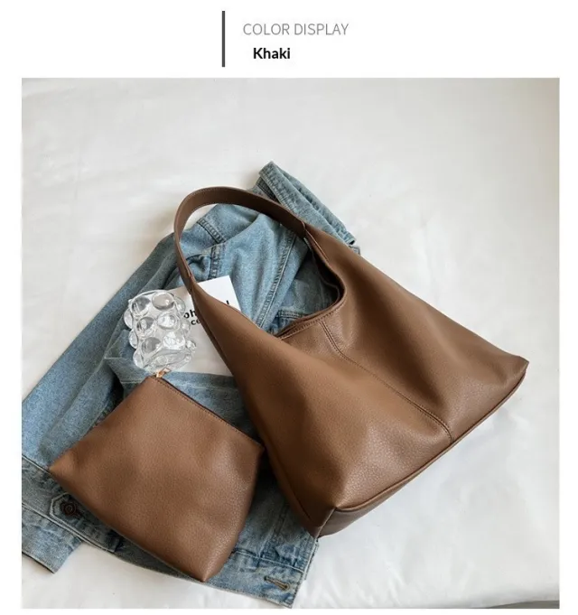 Sleek, Niche Tote Bag For Class Or Commutingversatile And Perfect As A Crossbody Or Shoulder Bag Khaki - Shop at LoveMi