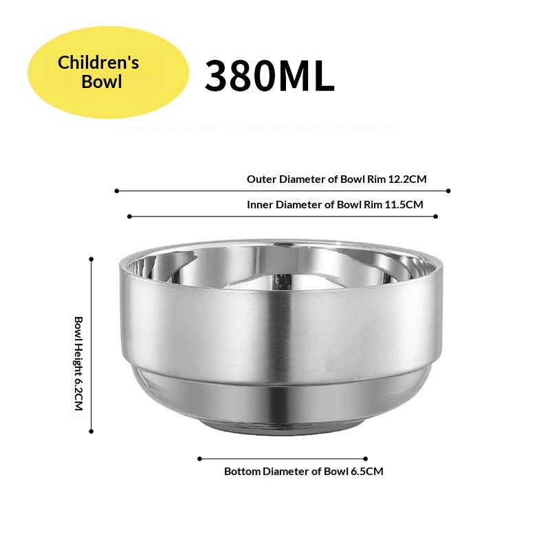 Commercial Korean-style Minimalist Stainless Steel Double-layer Bowl 6