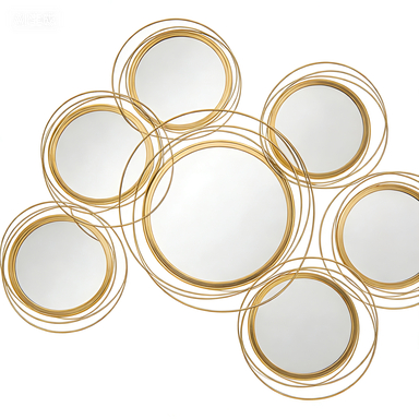 Ircle Mirror For Wall, Modern Metal Wall Art For Living Room, Bedroom And Dining Room, Gold 6