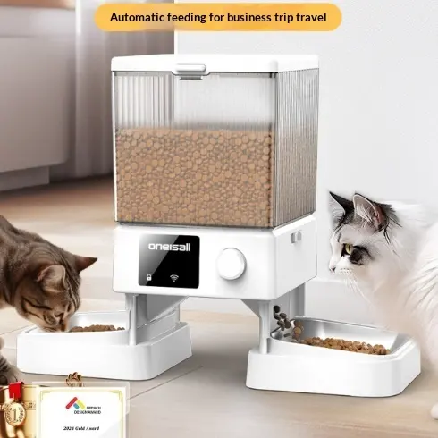 Automatic Cat Feeder With Dual Bowls Visual