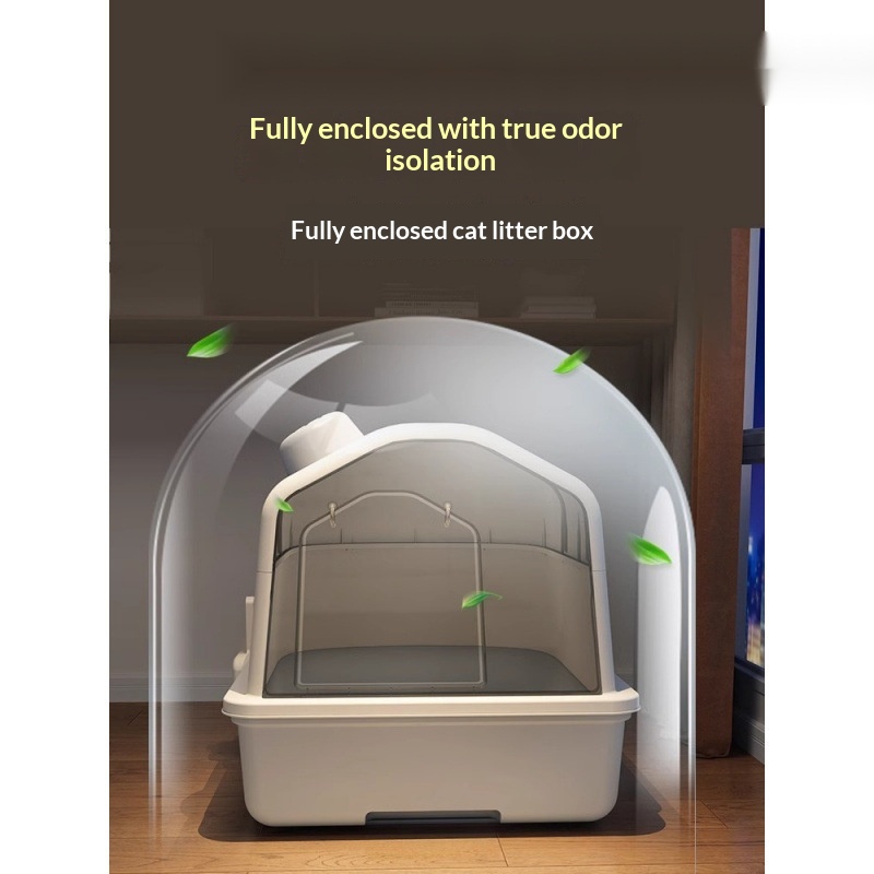 Fully Enclosed Odor Proof Litter Box For Cats