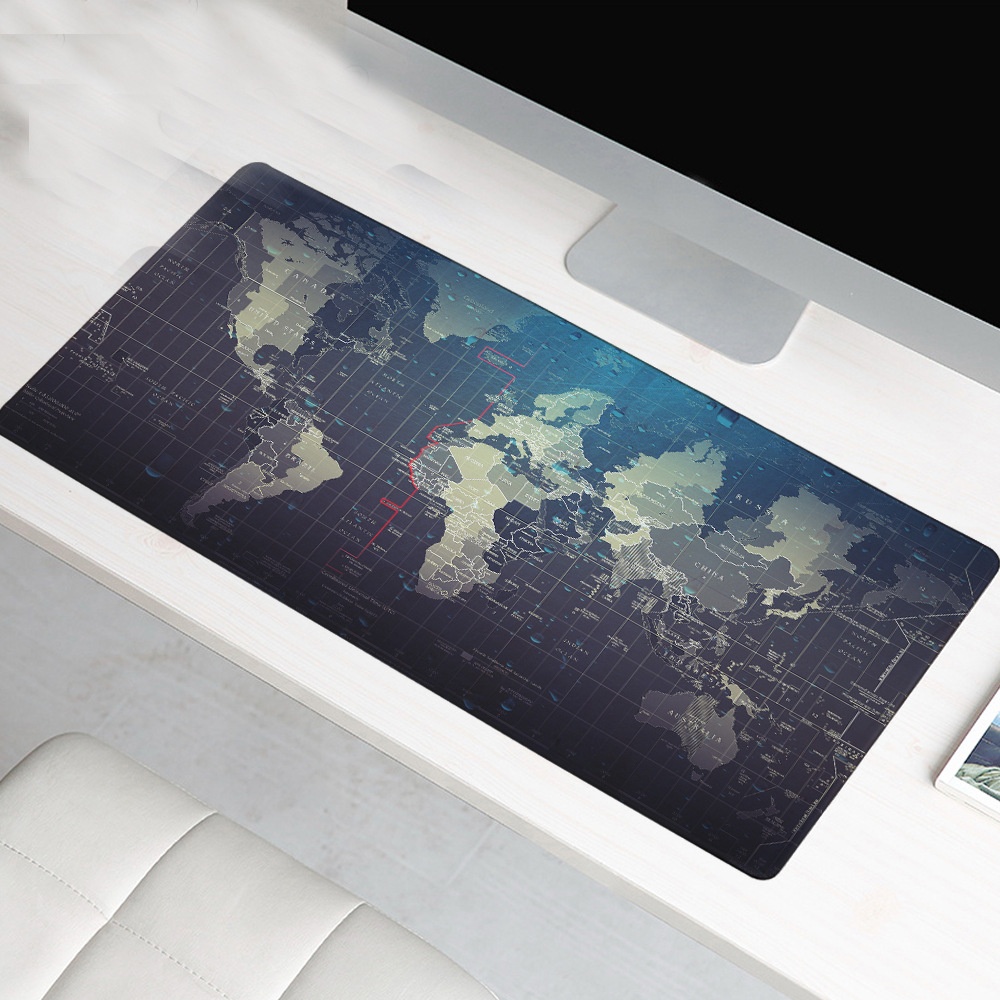 World Map Mouse Pad With Stitched Edges For Your Desk