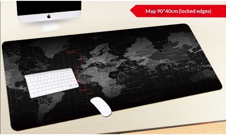 World Map Mouse Pad With Stitched Edges For Your Desk 2