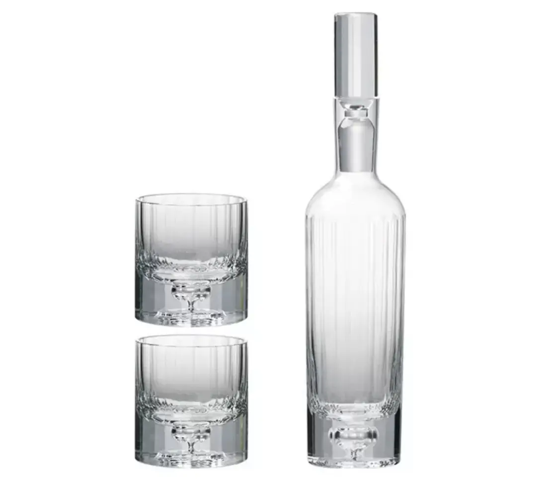 Crystal Glass Wine Set And Water Pitcher For The Tabletop Or Coffee Table