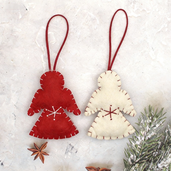 Hand-sewn Wool Felt Snowflake Socks And Elk Pendants 5