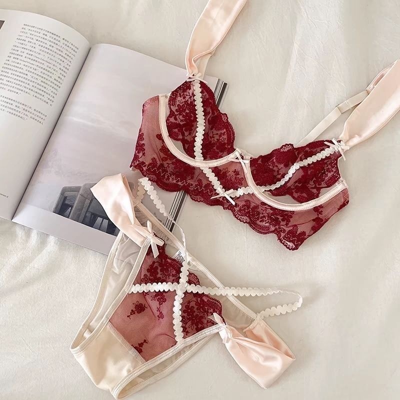 Lace Lingerie With Delicate Embroidery A Bra And Underwear Set — image 1