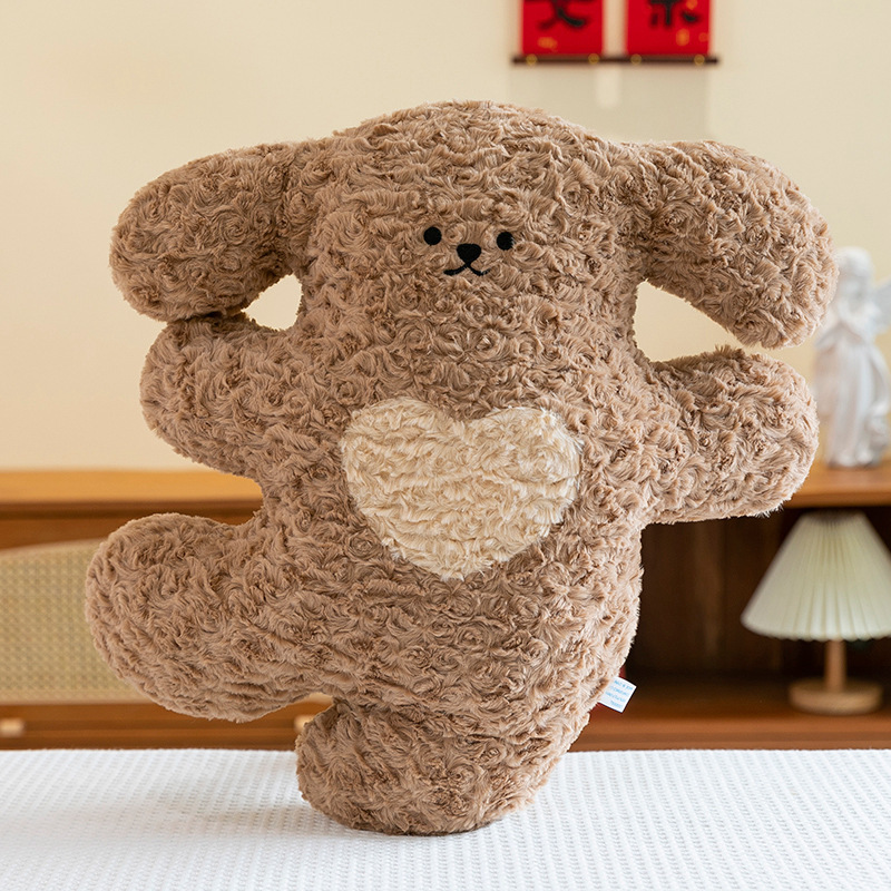 Cheerful Puppy Plush ToyChildrens Doll Hug PillowSleep Companion DollBaby Plush ToyLumbar Support Cushion