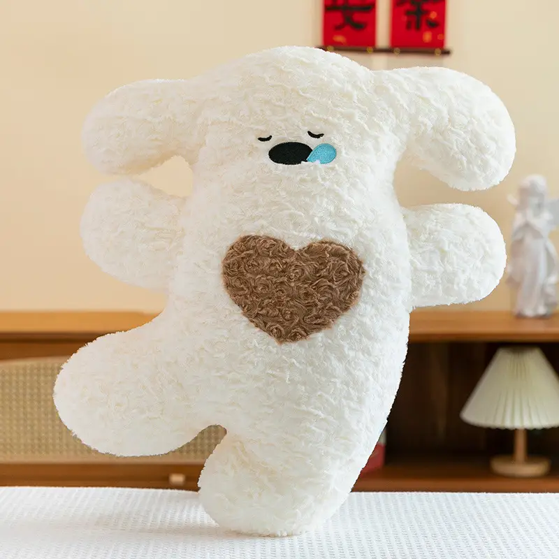 Cheerful Puppy Plush ToyChildrens Doll Hug PillowSleep Companion DollBaby Plush ToyLumbar Support Cushion